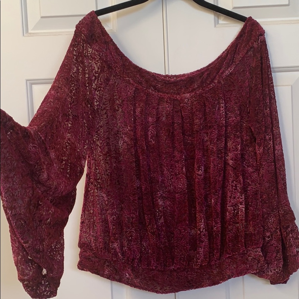 Freee People Gingerberry Burned Velvet Top